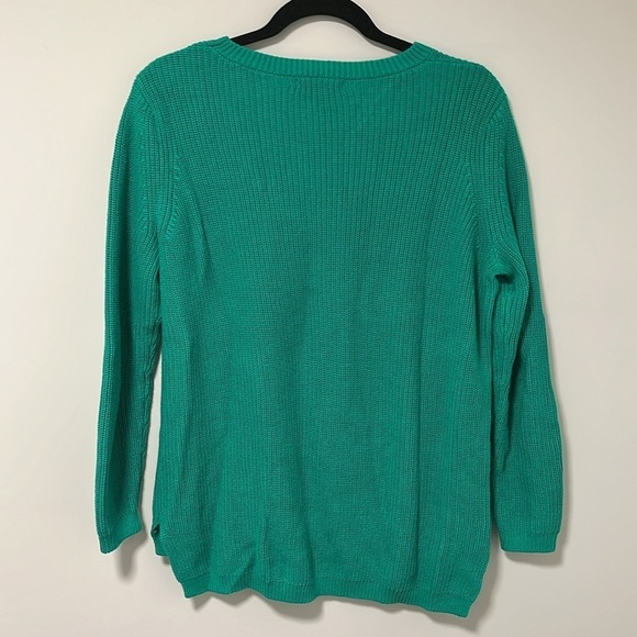 525 America Emma green knit sweater high low P2P 21.5 - Picture 5 of 5